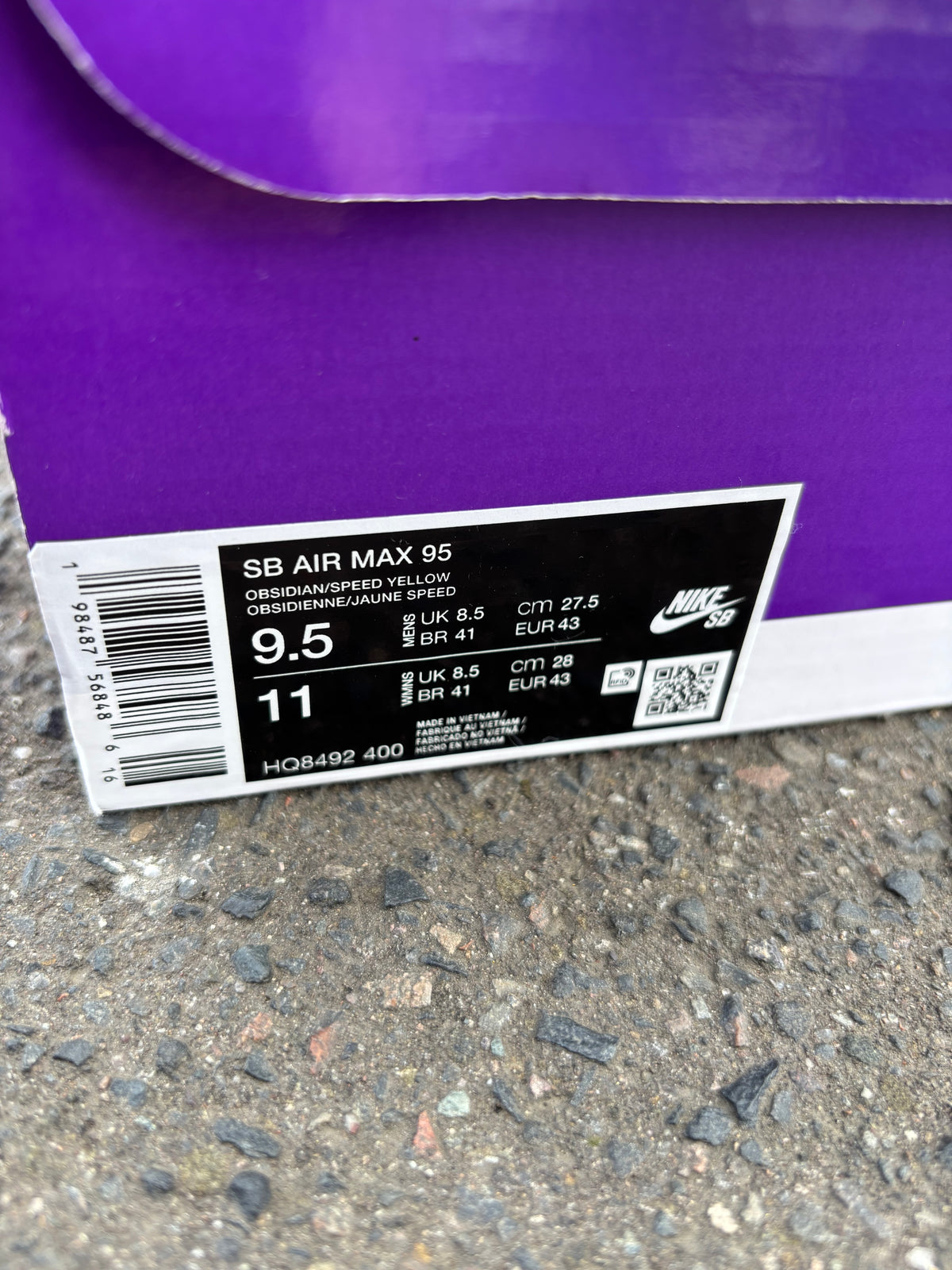 Nike Air Max 95 SB Eric Koston ‘Obsidian/Speedy Yellow’ UK8.5