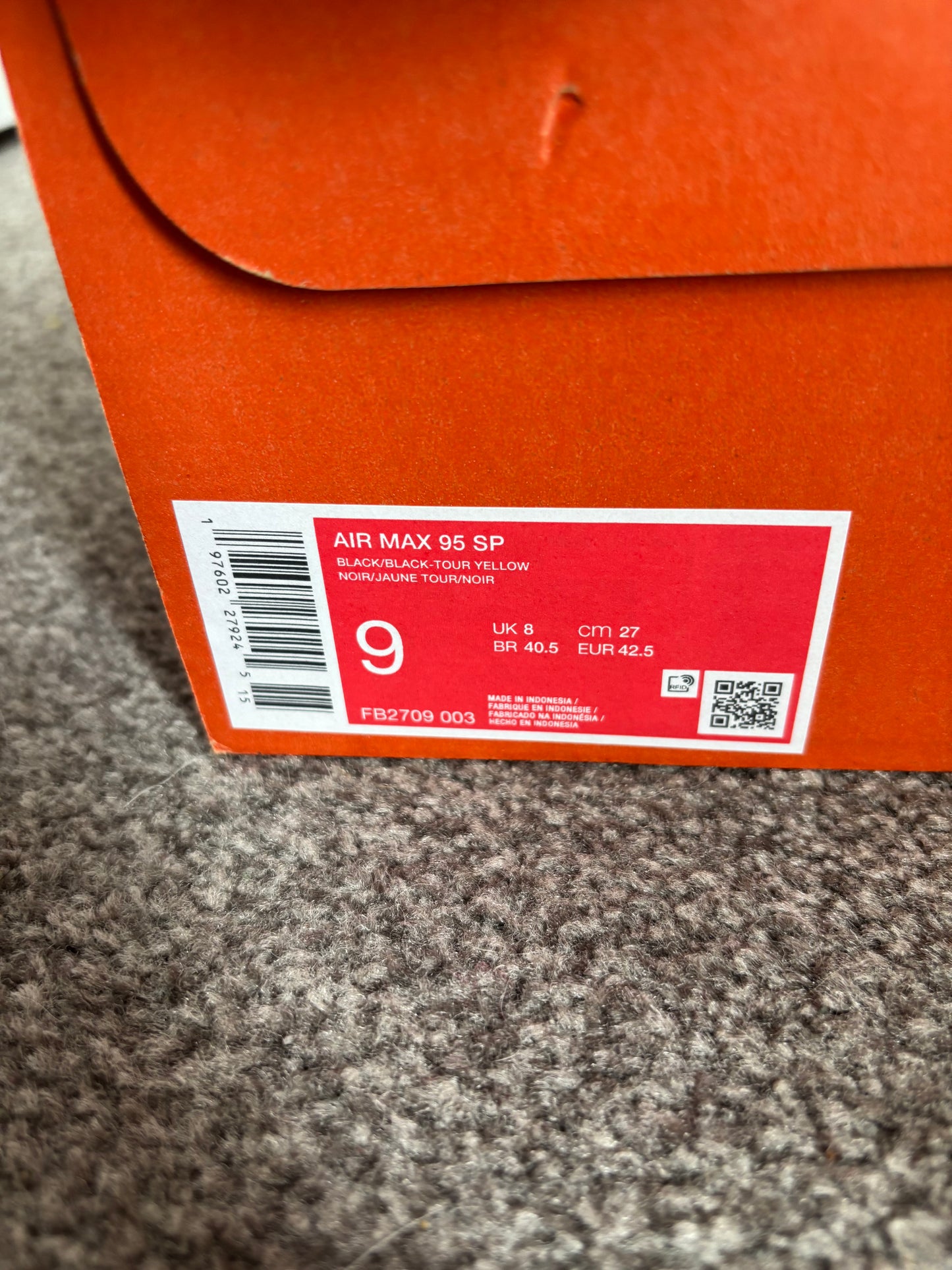 Nike Air Max 95/Corteiz 'Honey Black' UK8 BN