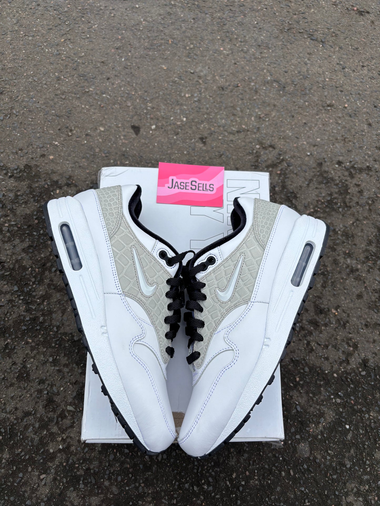 Nike Air Max 1 NBY 'Wht/Gry Croc' UK7.5 (2024)