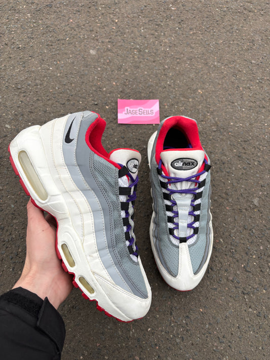 Nike Air Max 95 ID 'Wht/Gry/Red' UK7.5 (2018)