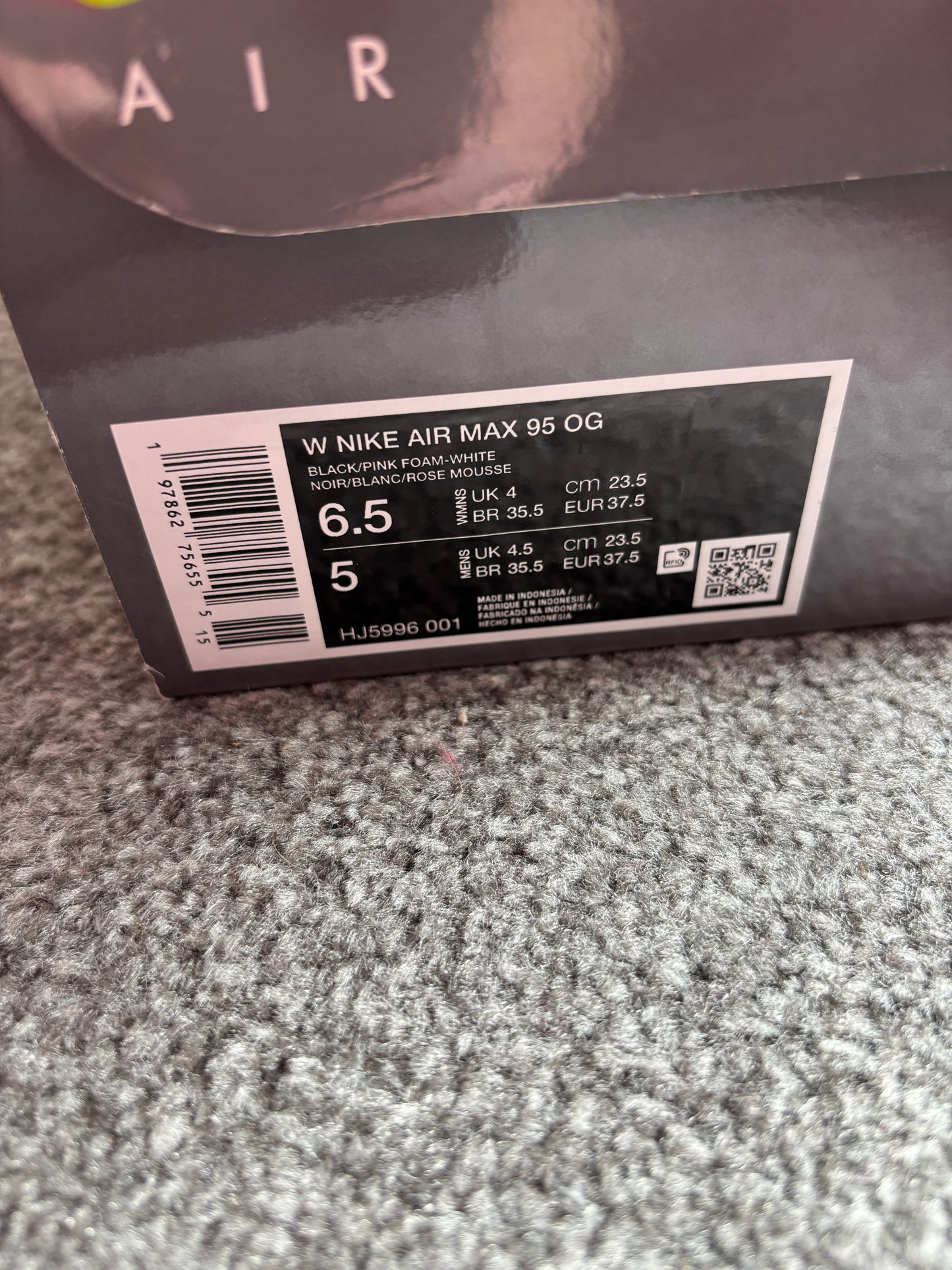 Nike Air Max 95 OG Big Bubble 'Pink Foam' (2025) UK4 BN