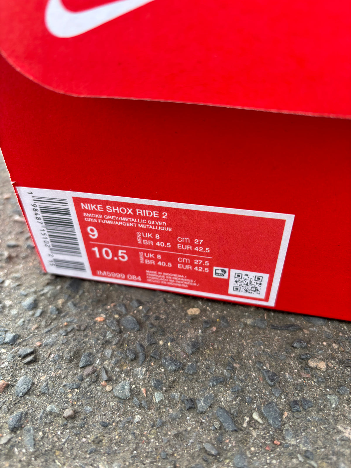 Nike Shox Ride 2 ‘Smoke Grey/Red’ UK8 BN