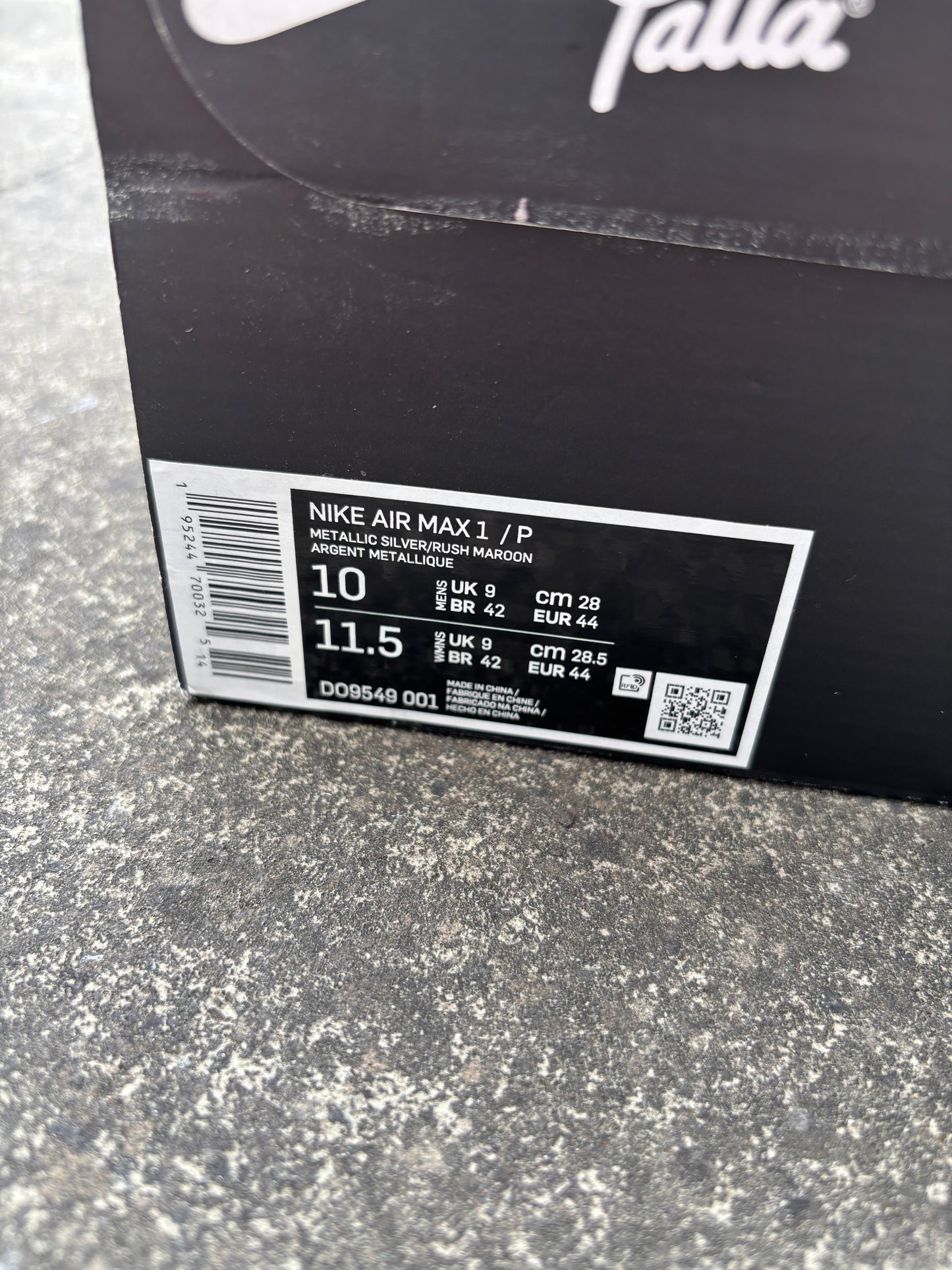 Nike Air Max 1/ Patta Waves ‘Maroon’ UK9 BN