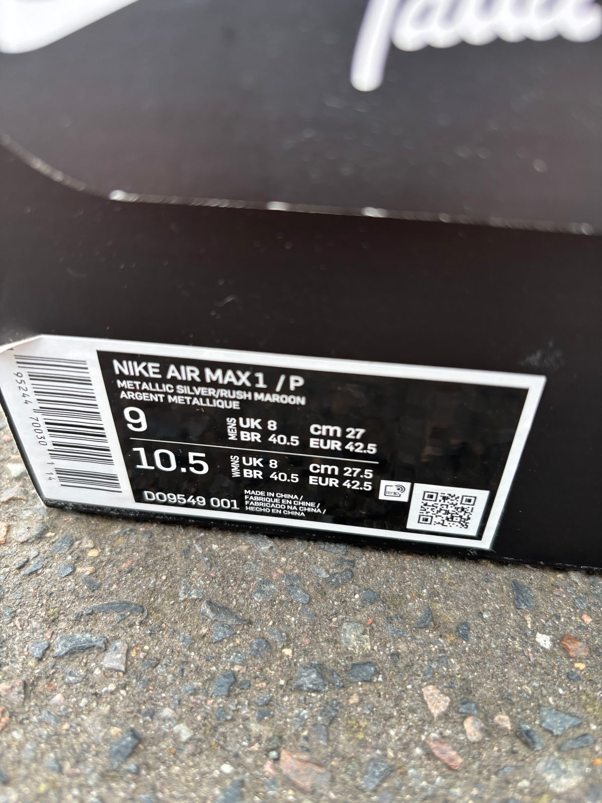 Nike Air Max 1/Patta waves ‘maroon’ UK8