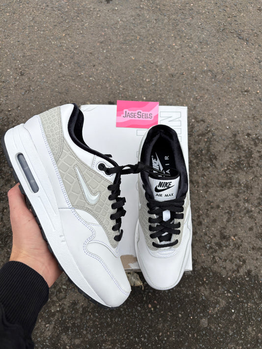 Nike Air Max 1 NBY 'Wht/Gry Croc' UK7.5 (2024)