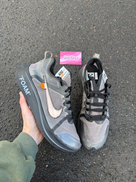 Nike/ Off-White  Zoom Fly 'Black/Silver' UK10