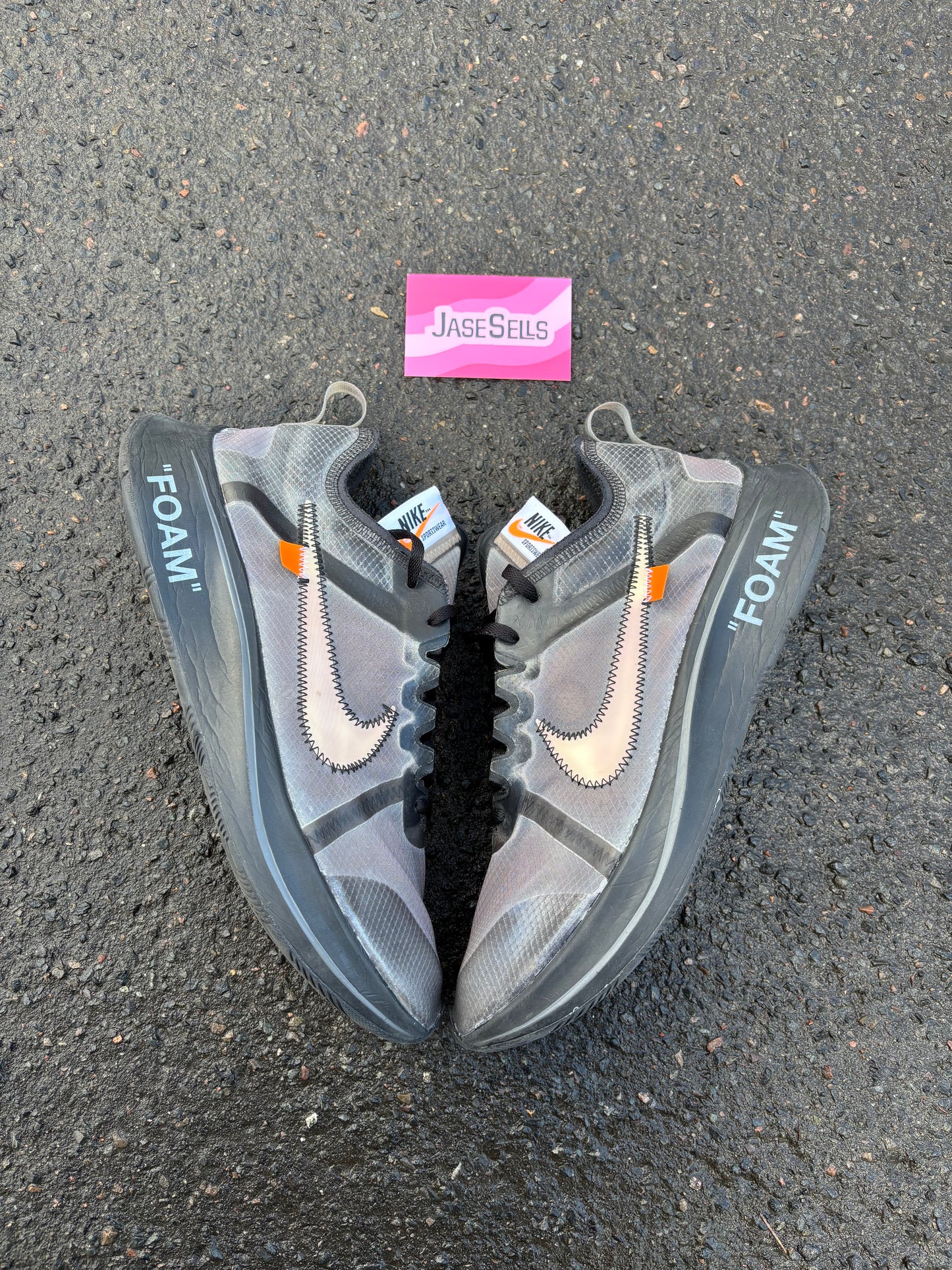 Nike/ Off-White  Zoom Fly 'Black/Silver' UK10