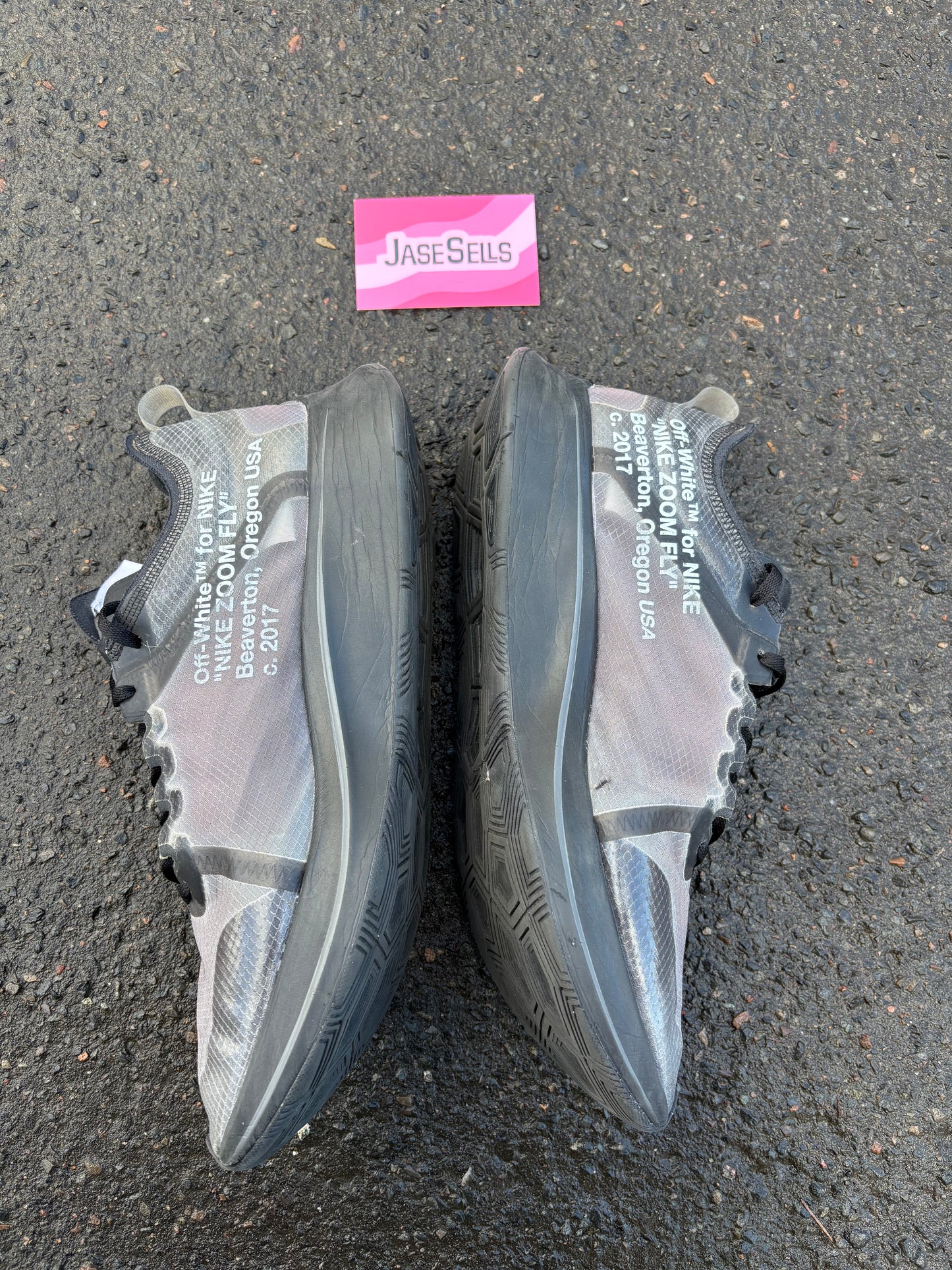 Nike/ Off-White  Zoom Fly 'Black/Silver' UK10