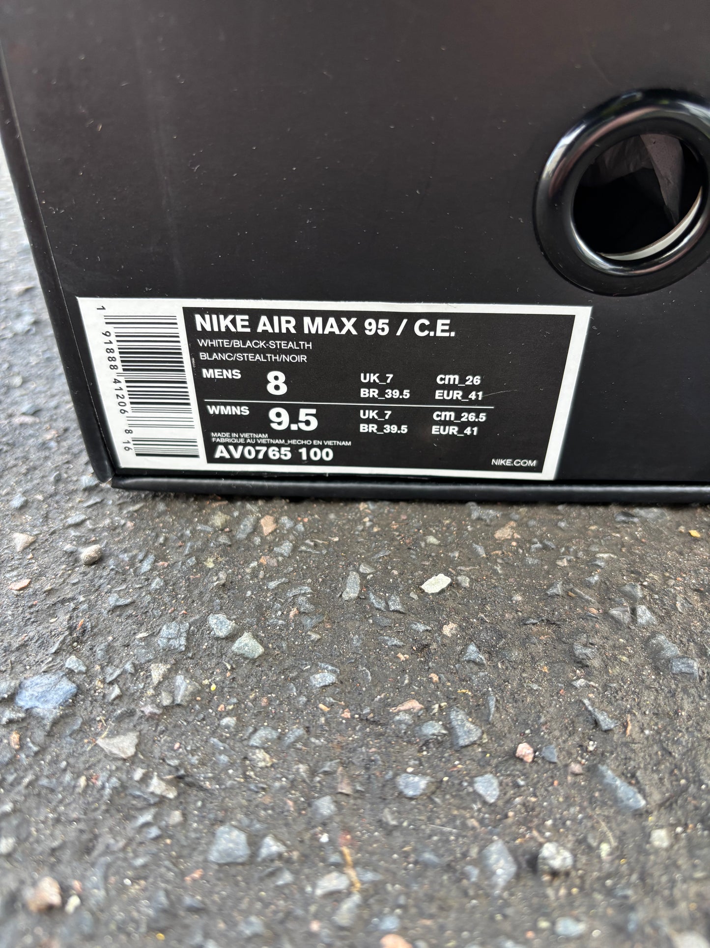 Nike Air Max 95/Cav Empt 'White' UK7 BN