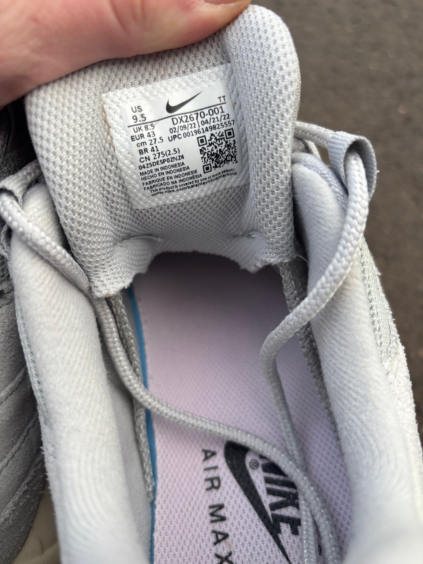 Nike Air Max 95 'Grey Fog/Pink Foam' UK8.5