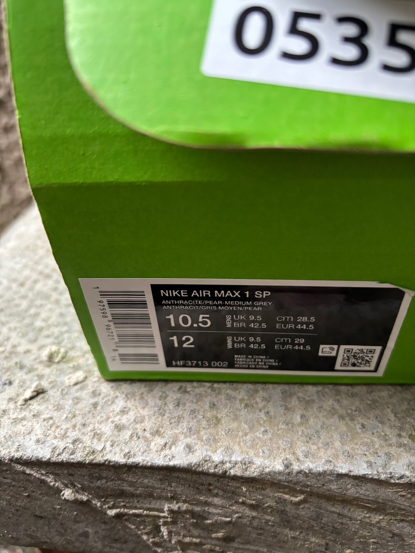 Nike Air Max 1/HUF 'Pear Green' UK9.5 BN