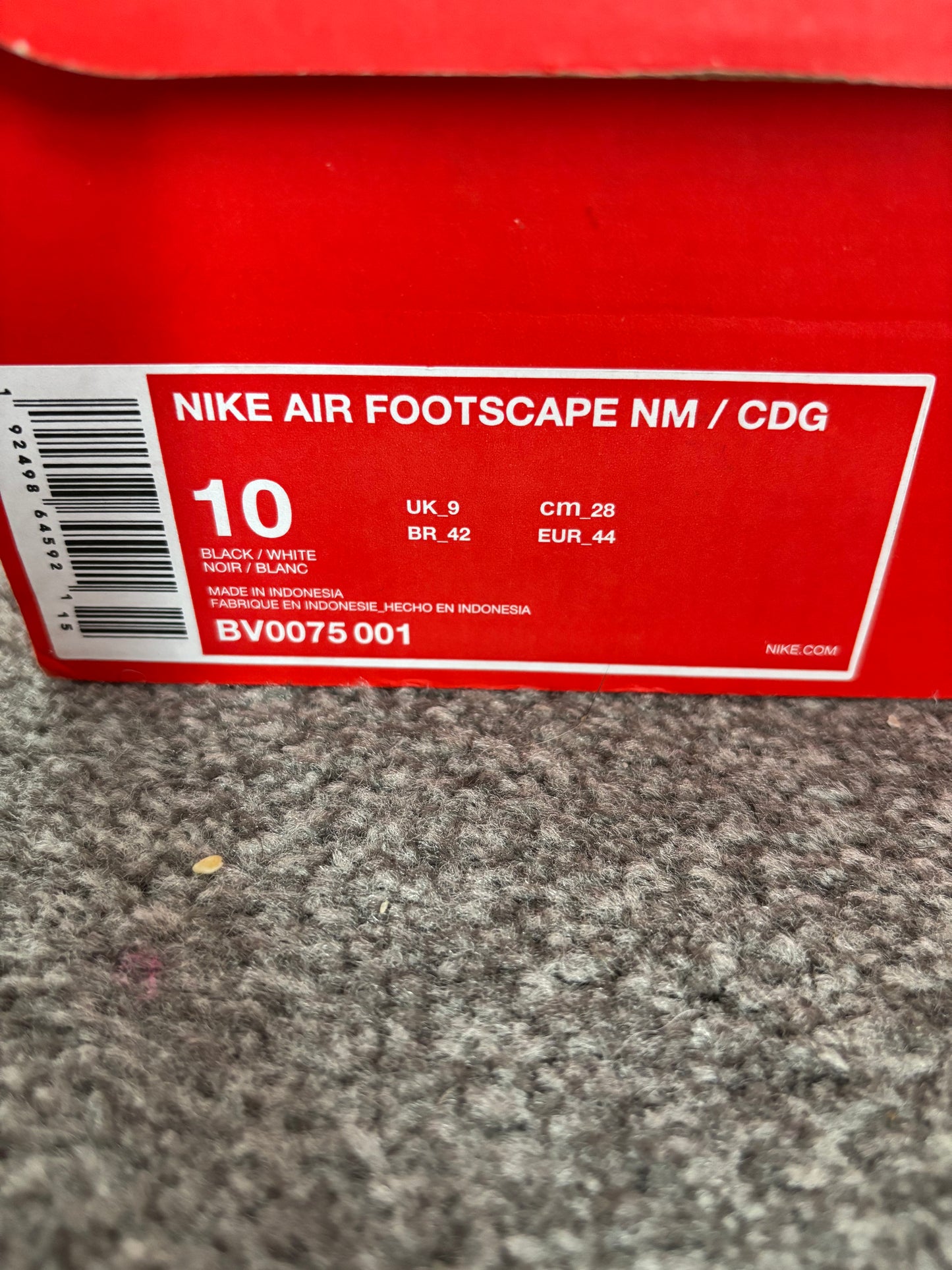 Nike Air Footscape NM 'CDG Black' UK9