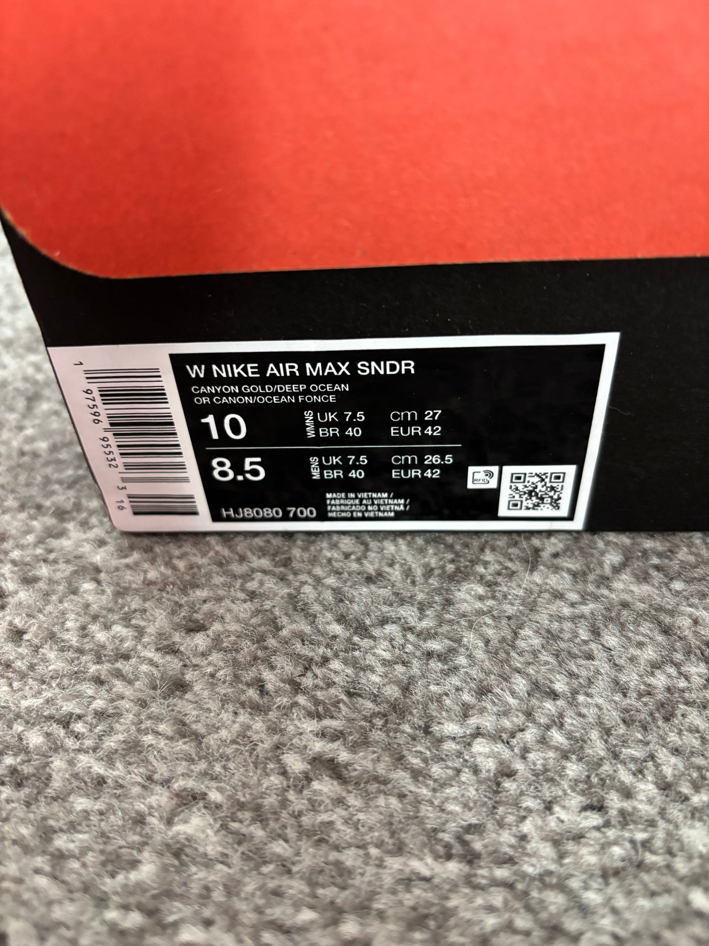 Nike Air Max Sunder 'Canyon Gold/Deep Ocean' UK7.5